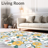 Interlocking Citrus Bloom with Floral Motifs and Curved Vines(Yellow)