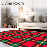 Festive Tartan Merry Checkered Design Anti Slip Holiday(Red)