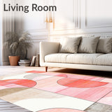 Blush Pink & Beige Area Geometric Dreamscape(Pink)