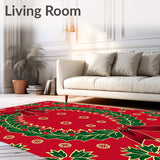 Festive Holly Berry Wreath Welcome with Bow Accent Design(Red)