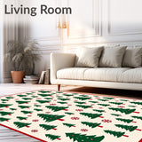 Whimsical Evergreen Forest with Playful Woodland Creatures and Snowfall(Green)