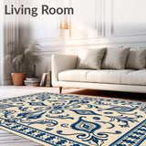 Abstract Paisley Swirl with Flowing Curved Motifs and Aged Finish (Beige)