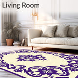 Pastel Plum Medallion with Baroque Inspired Details(Purple)