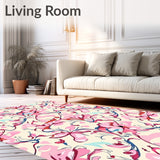 Elegant Floral Vine Courtyard Collection With CloudPile Comfort(Pink)