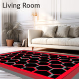 Modern Hexagonal Tile Design with Honeycomb (Black)