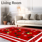 Jingle Bell Plaid Yuletide Greetings Charming Doorstep Decoration(Red)