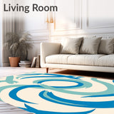 Elegant Curved Strokes Brushwork Artistic Expressive Decorative(Beige)