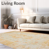 Beige Vintage Look Area Sand Tones Classic Distressed(Beige)