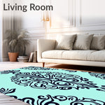 Seaside Damask Elegant Swirl (Blue) - ODIKA