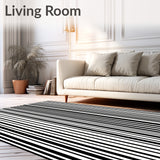 Contemporary Striped Featuring Bold Monochrome Contrast (Black)