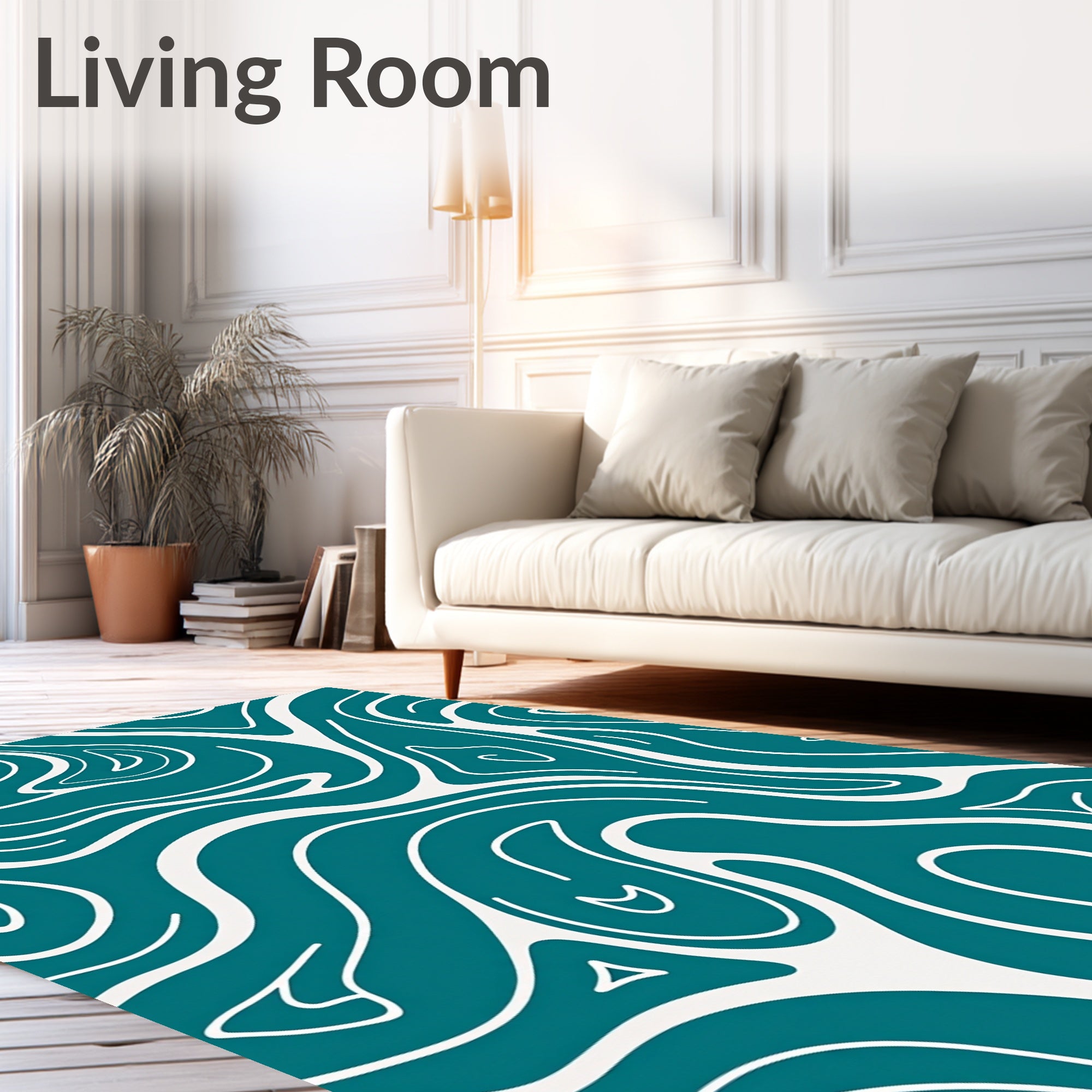 Abstract Marble Vein Design with Fluid Swirls and Flow (Blue) - ODIKA