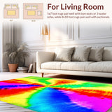 Ultra Soft Area Rug, Non Slip, Stain Resistant, Washable Area Rugs for Living Room, Bedroom, Soft Colorful Tie-Dyed Playroom Rug(Red)