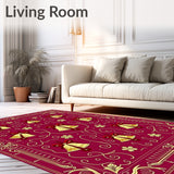 Holiday Jingle Bell Cascade Half Moon Doormat with Festive Ribbon Swirls(Gold)