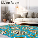 Paisley Garden Ornamental Botanical Print (Blue) - ODIKA