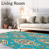 Paisley Garden Ornamental Botanical Print (Blue) - ODIKA