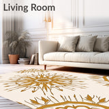 Sunburst Medallion with Radiant Petal Motifs and Artistic Flair (Gold)