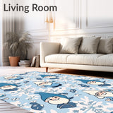 Winter Wonderland Gnome Motif Seasonal Snowfall Theme(Blue)