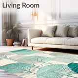 Whispering Grove Geometric Area with Artful Nature Inspired Forms(Gray)