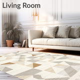 Ivory Dream Modern Geometric with Light Tones(Beige)