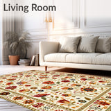 Boho Bloom Bathroom Non Slip Artistic Floral Bath(Beige)