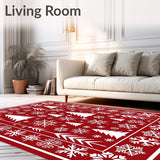 Merry Wintertime Celebration Floor Covering(Red)