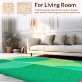 Ultra Soft Area Rug, Non Slip, Stain Resistant, Washable Area Rugs for Living Room, Bedroom, Modern Abstract Non-Shedding(Green)