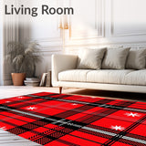 Heritage Tartan Check with Whimsical Snowflake Accents and Interlocking Bands(Red)