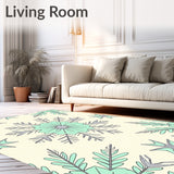 Winter Snowflake Motif Christmas Entryway Doormat(Ivory)