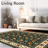 Natural Fiber Modern Jungle Border(Green)