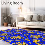 Elegant Botanical Aviary Garden Damask Paisley Symphony(Blue)