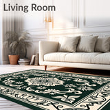 Botanical Medallion Collection with Ornate Scrollwork Flourishes(Green)