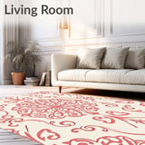 Abstract Ornamental Motif with Swirling Filigree and Gentle Weathered Effects(Pink)