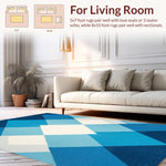 Ultra Soft Area Rug, Non Slip, Stain Resistant, Washable Area Rugs for Living Room, Bedroom, boys bedroom space rug(Blue) - ODIKA