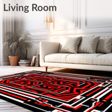 Abstract Maze Featuring Angular Pathways and Contrasting Highlights(Black)