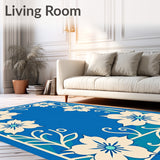 Blossom Medley Botanical with Whimsical Petal Motifs(Blue)