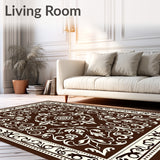 Classic Paisley Swirl Anti Skid Accent with Rubber Backing(Brown)