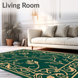 Art Nouveau Vinework with Stylized Leaf Flourishes and Curved Detailing (Green) - ODIKA