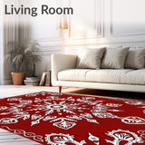 Snowflake Area with Festive Holiday Motifs(Red)