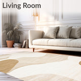 Abstract Beige Area Pair Comfort Standing Mat Non Slip(Beige)