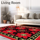 Poinsettia Bloom Medallion with Border Framework(Red)