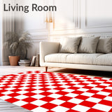 Festive Checkered with Bold Contrasting Grid Design(Red)