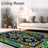 Damask Flourish Scroll with Baroque Ornamental Details (Gold) - ODIKA