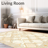 Geometric Diamond Runner in Neutral Beige Tone(Beige)