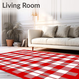 Checkered Plaid with Classic Holiday Design(Red)