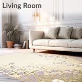 Elegant Wildflower Area Pair Beige Cushioned Kitchen Floor Mat(Beige)