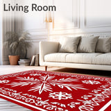 Festive Snowflake Medallion Decorative Holiday Accent(Red)