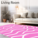 Cloud Contour Plush Area Accent With Curved(Pink)