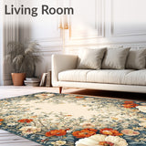 Floral Flame Area Smoke & Beige(Beige)