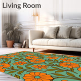 Boho Meadow Festival with Art Nouveau Swirling Foliage(Orange)