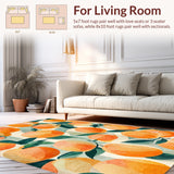 Orange and Green Abstract Fruit Motif Colorful Area(Orange)